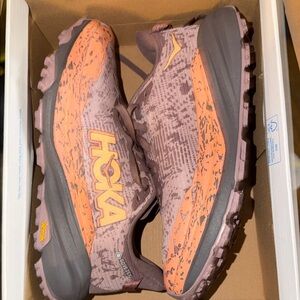 Hoka Women's Trail Shoes in Mauve and Coral